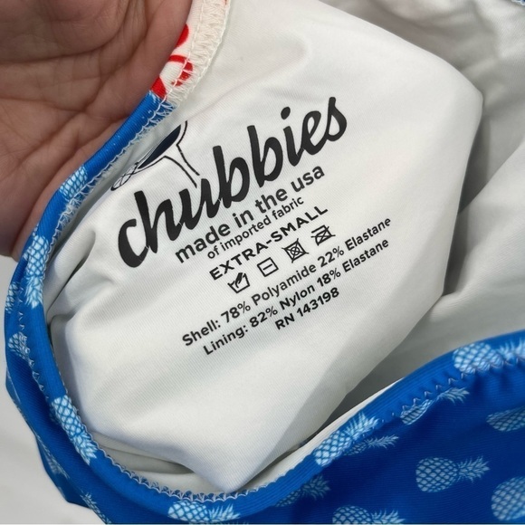 Chubbies Women’s One Piece Swimsuit The Nifty Fifty Blue Red Size XS Tank - Picture 7 of 9